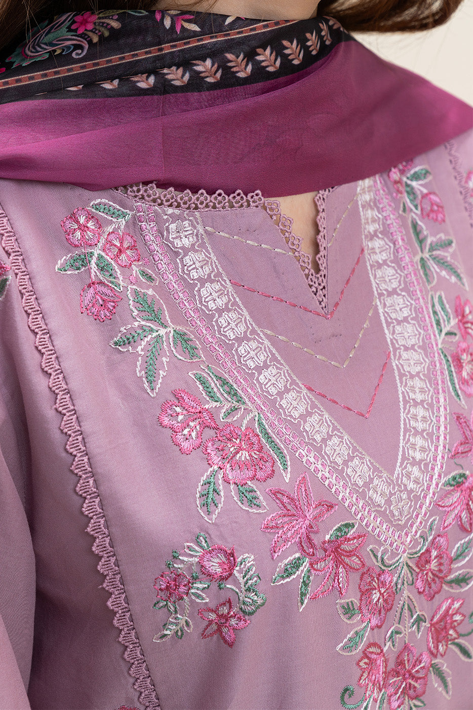 3 PIECE EMBROIDERED LAWN SUIT-LAVENDER DREAM (UNSTITCHED)