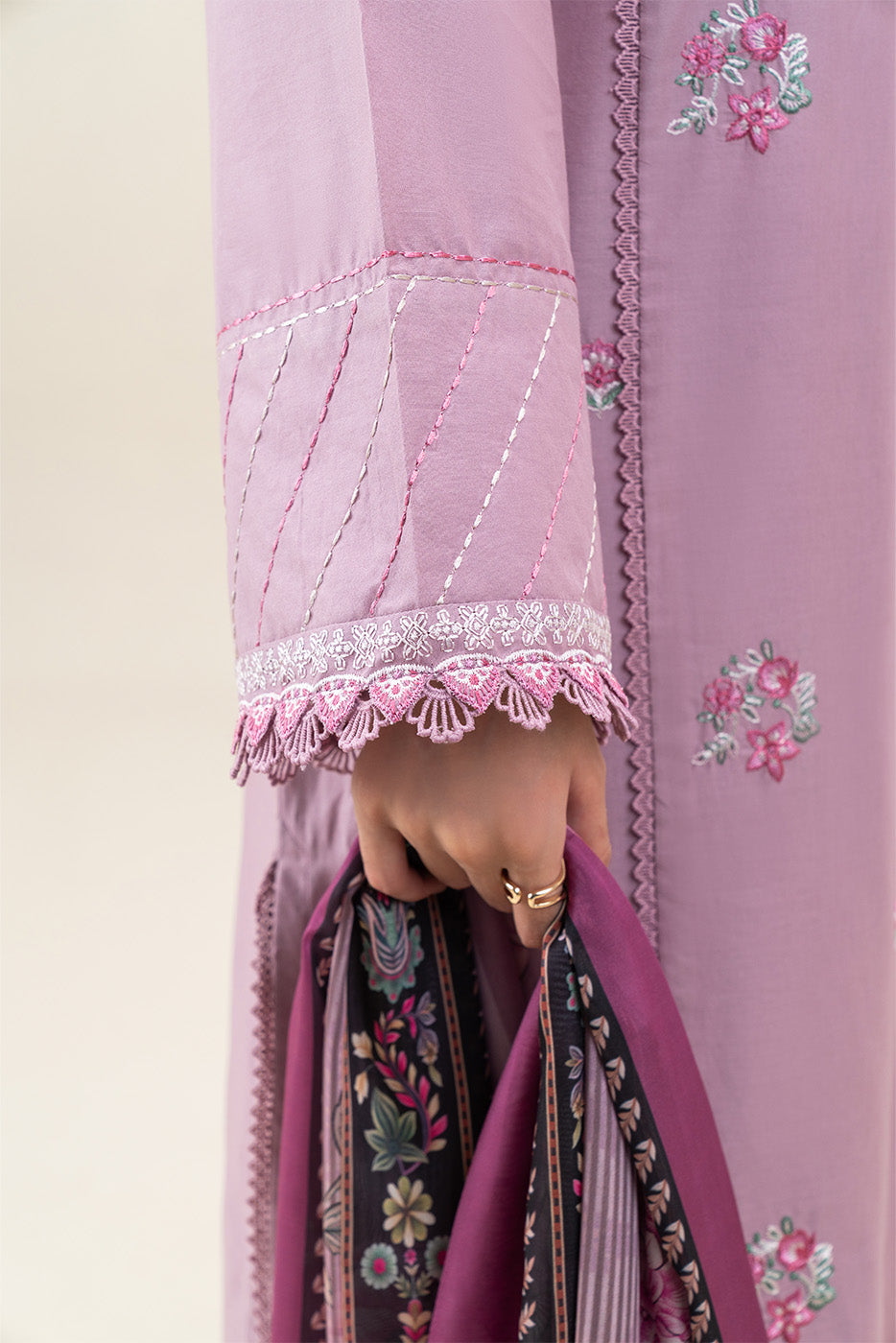 3 PIECE EMBROIDERED LAWN SUIT-LAVENDER DREAM (UNSTITCHED)