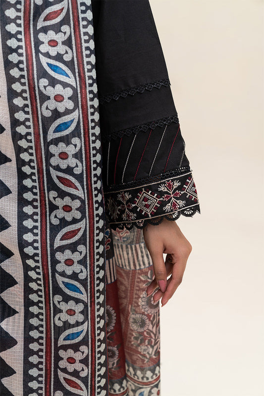 3 PIECE EMBROIDERED LAWN SUIT-CHARCOAL VOID (UNSTITCHED)