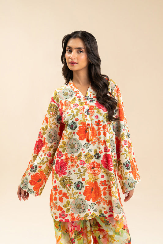 2 PIECE PRINTED LUREX LAWN SUIT (PRET)