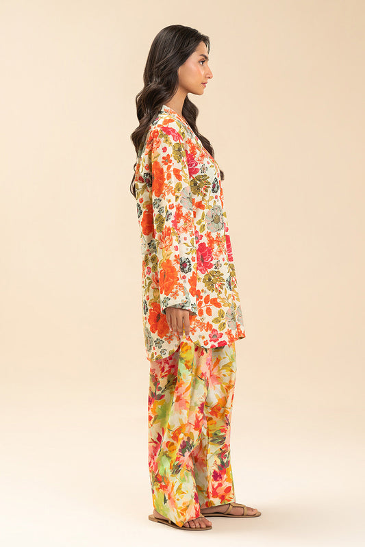 2 PIECE PRINTED LUREX LAWN SUIT (PRET)