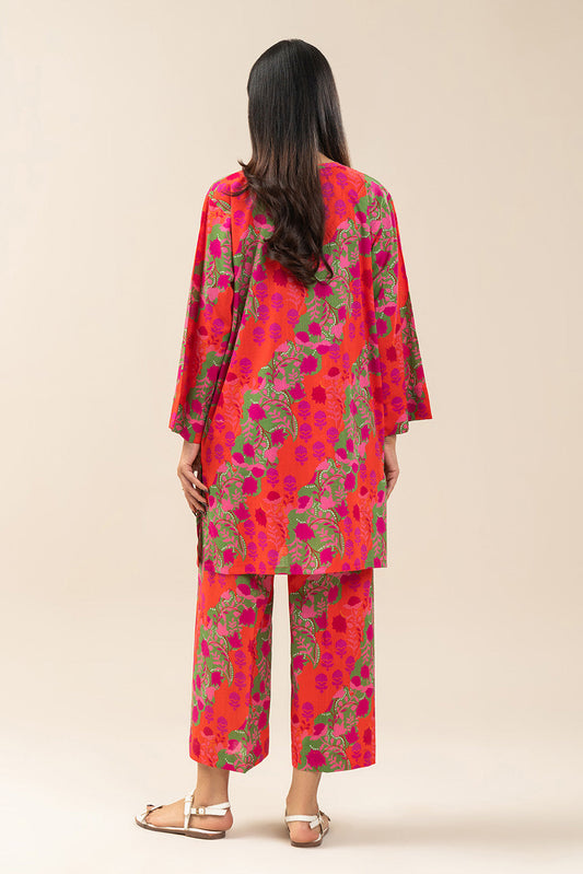 2 PIECE PRINTED TWO WAY SLUB SUIT (PRET)