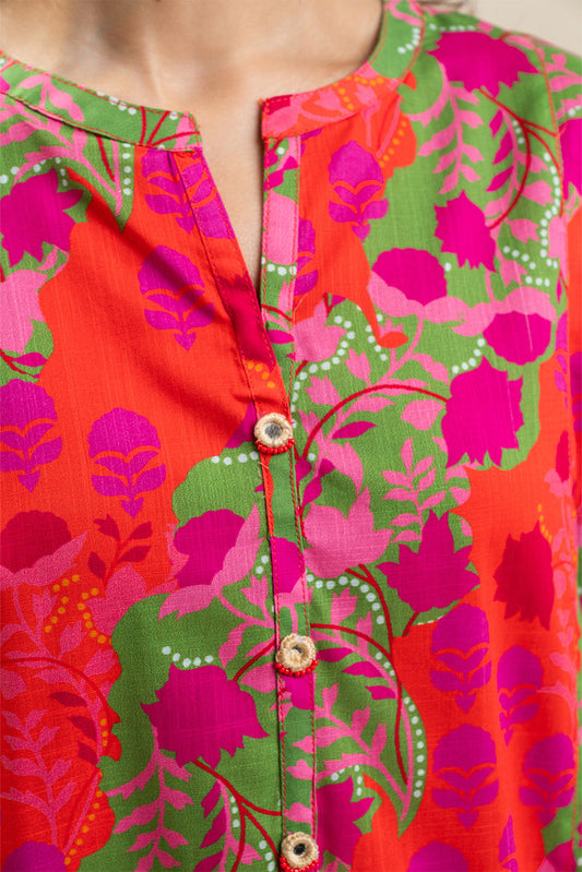 2 PIECE PRINTED TWO WAY SLUB SUIT (PRET)