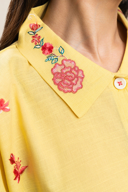 2 PIECE EMBROIDERED SLUB SUIT (FUSION)