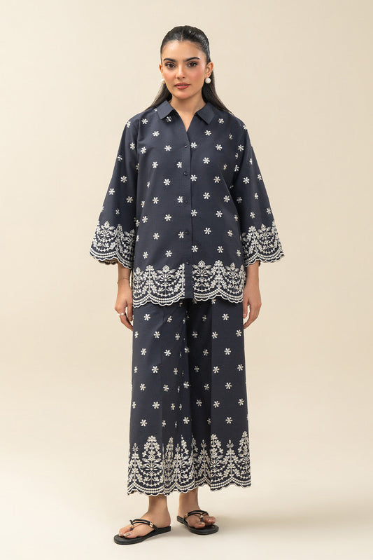 2 PIECE EMBROIDERED COTTON SUIT (PRET)