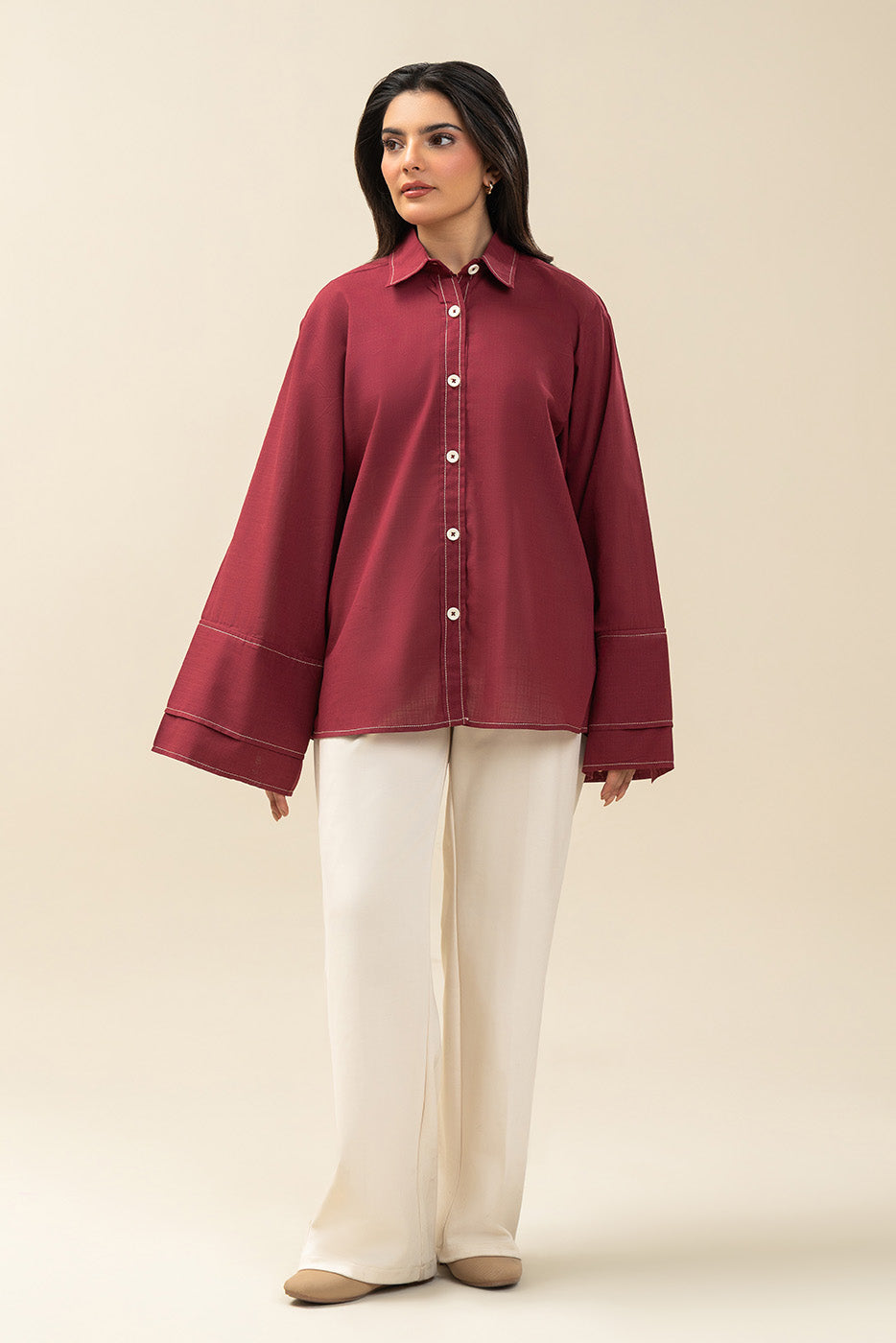 SOLID BUTTON DOWN TOP