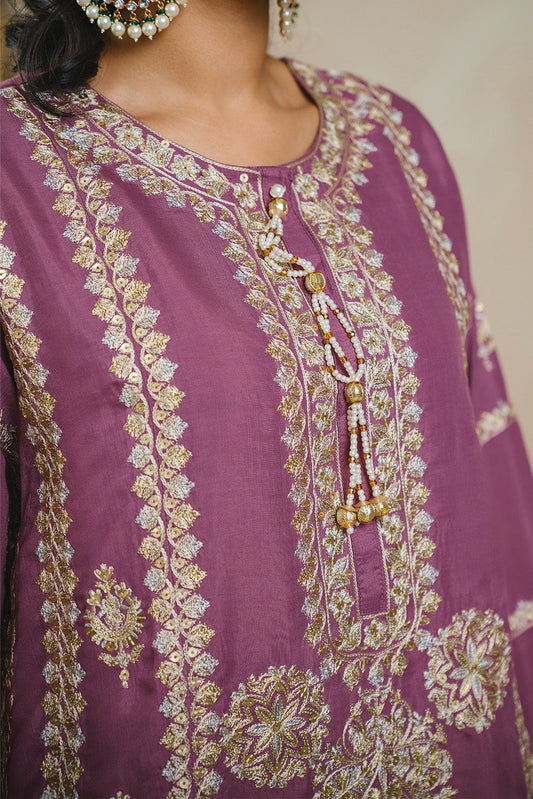 2 PIECE EMBROIDERED RAW SILK SUIT (LUXURY PRET)