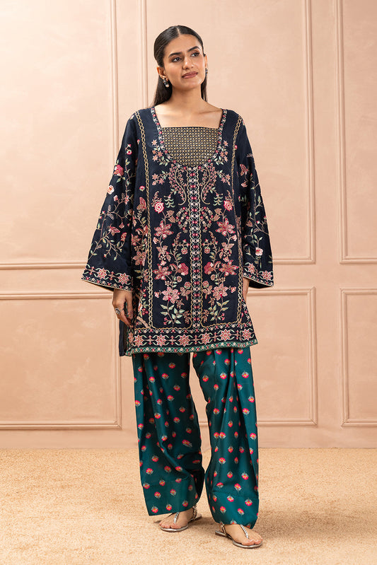 EMBROIDERED RAW SILK SHIRT (LUXURY PRET)