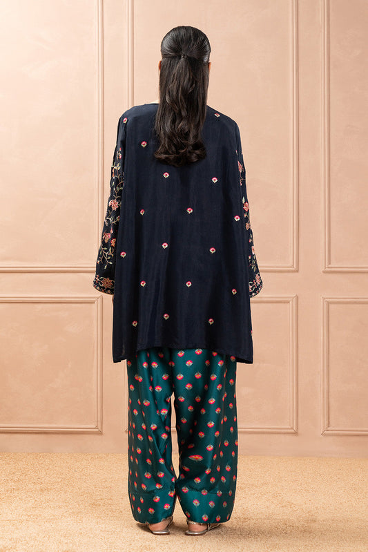 EMBROIDERED RAW SILK SHIRT (LUXURY PRET)