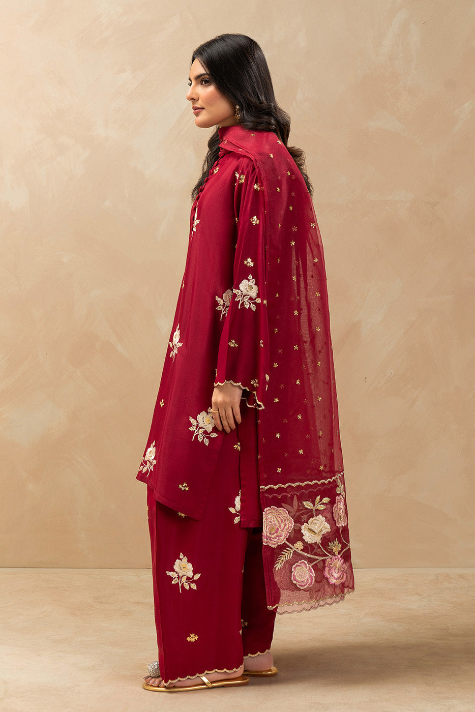 3 PIECE EMBROIDERED RAW SILK SUIT (LUXURY PRET)