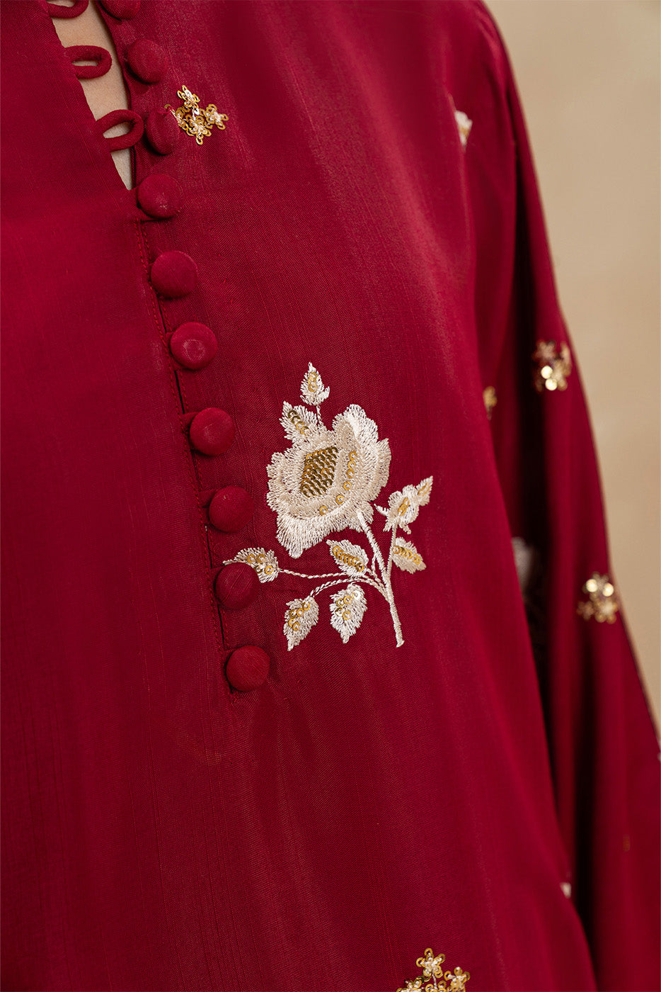 3 PIECE EMBROIDERED RAW SILK SUIT (LUXURY PRET)