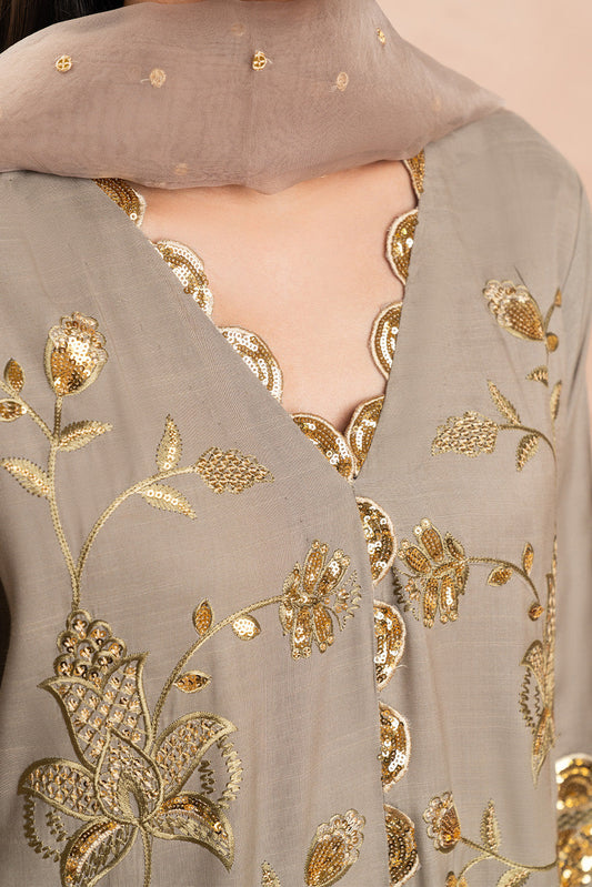 2 PIECE EMBROIDERED RAW SILK SUIT (LUXURY PRET)