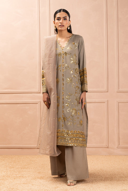 2 PIECE EMBROIDERED RAW SILK SUIT (LUXURY PRET)