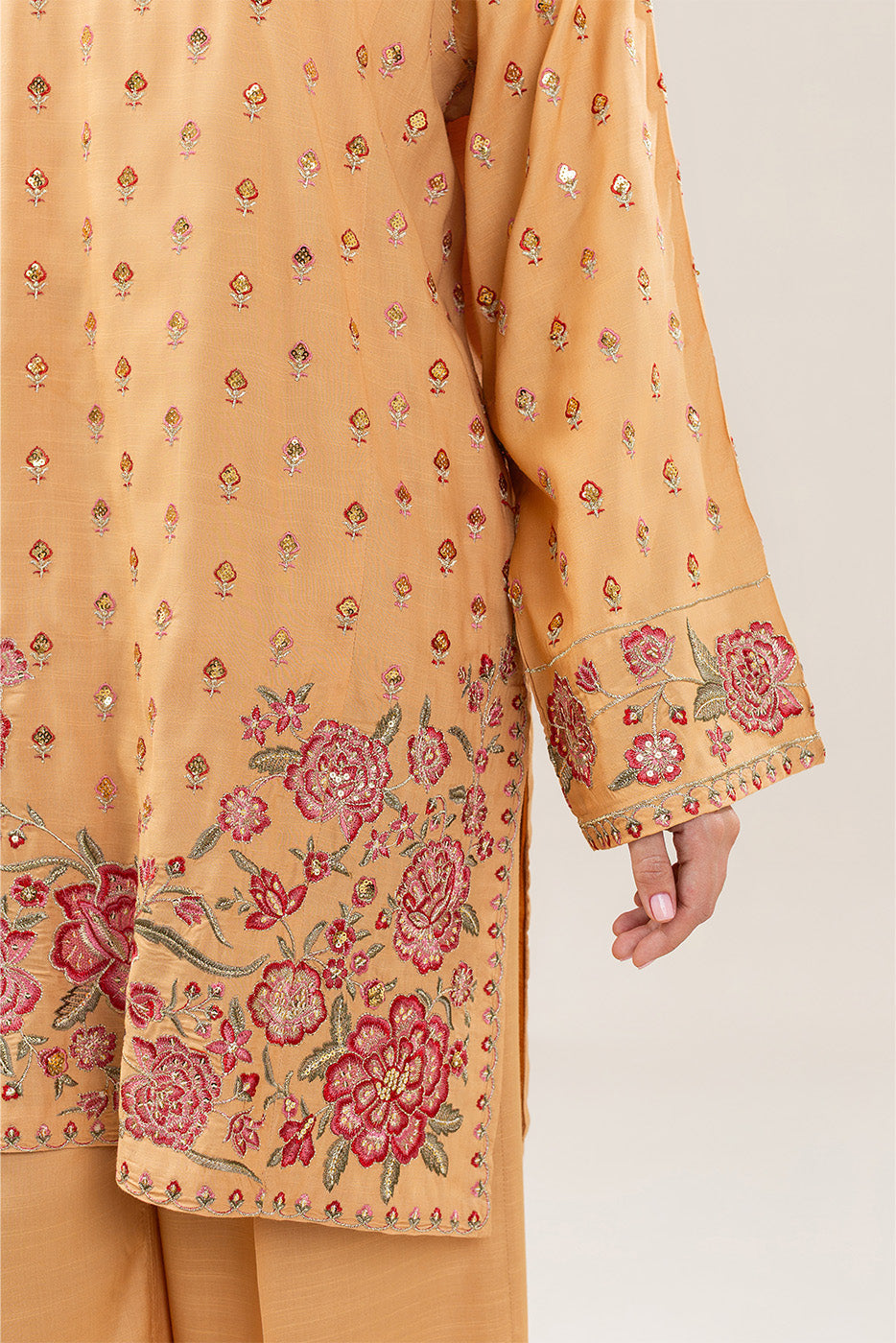 2 PIECE EMBROIDERED RAW SILK SUIT (LUXURY PRET)
