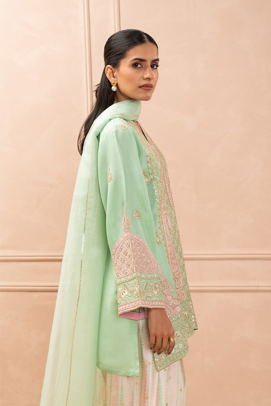 2 PIECE EMBROIDERED RAW SILK SUIT (LUXURY PRET)