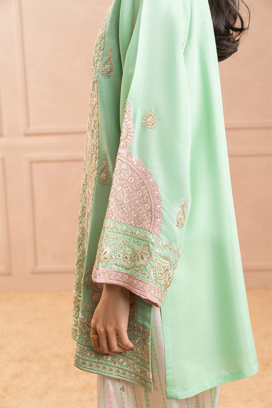 2 PIECE EMBROIDERED RAW SILK SUIT (LUXURY PRET)