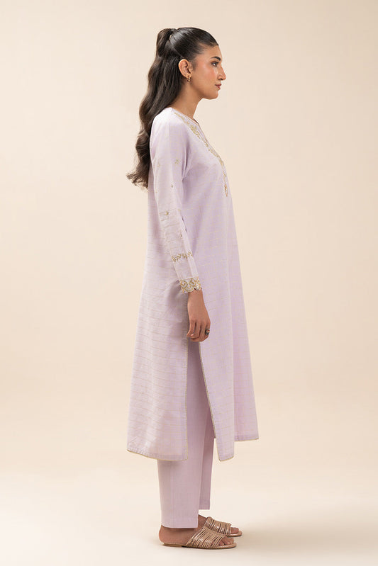 EMBROIDERED YARN DYED LUREX SHIRT (PRET)