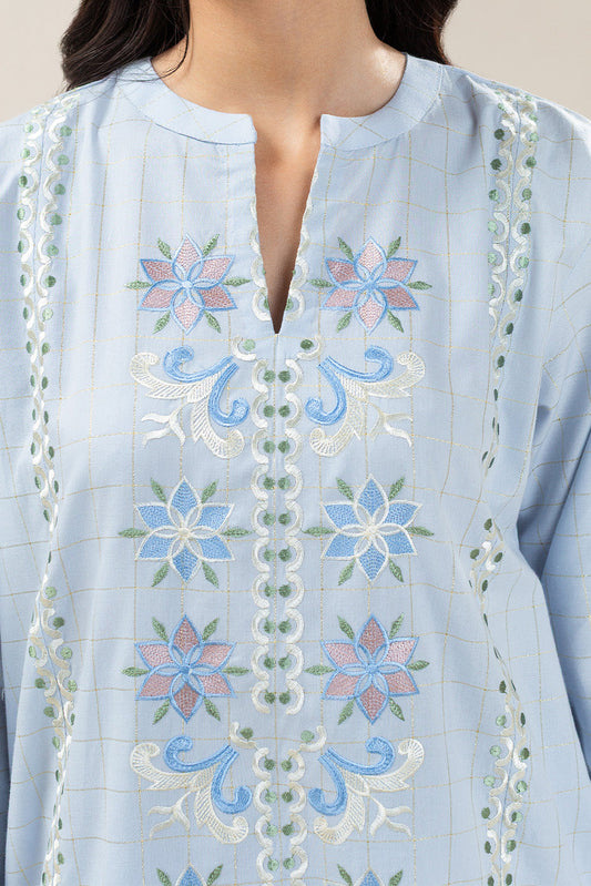 2 PIECE EMBROIDERED YARN DYED LUREX SUIT (PRET)