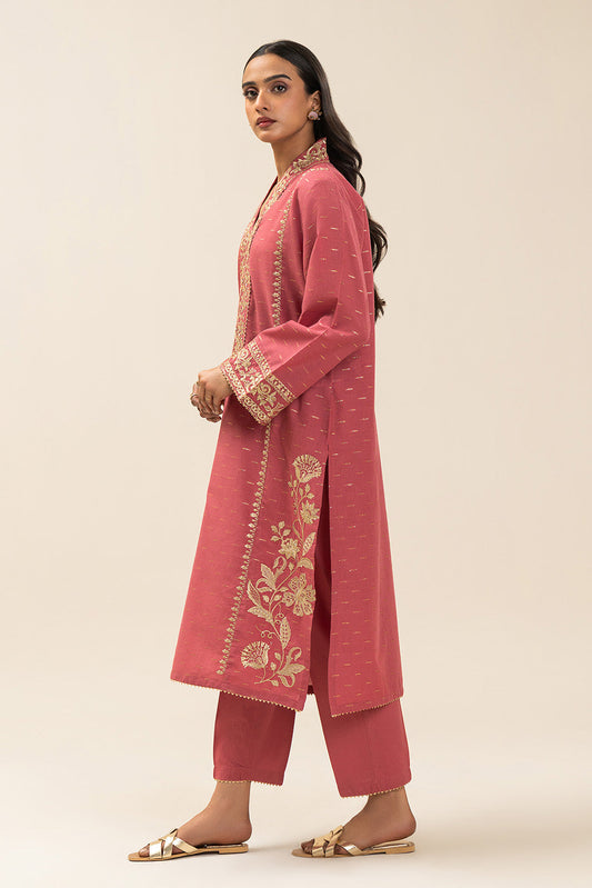 EMBROIDERED ZARI JACQUARD SHIRT (PRET)