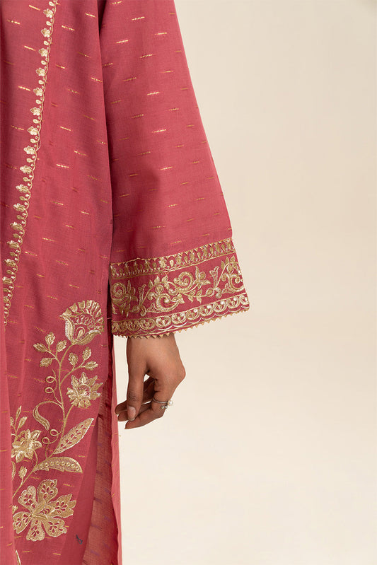EMBROIDERED ZARI JACQUARD SHIRT (PRET)