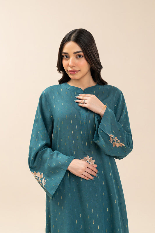 2 PIECE EMBROIDERED ZARI JACQUARD SUIT (PRET)