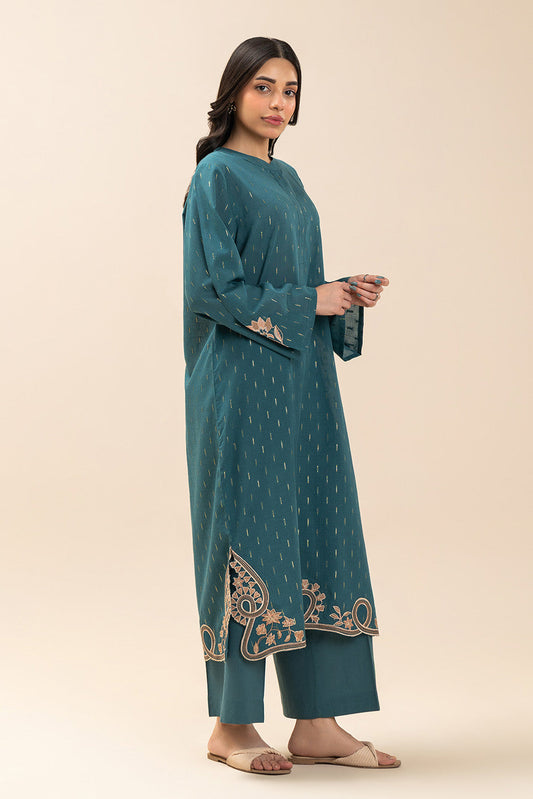 2 PIECE EMBROIDERED ZARI JACQUARD SUIT (PRET)