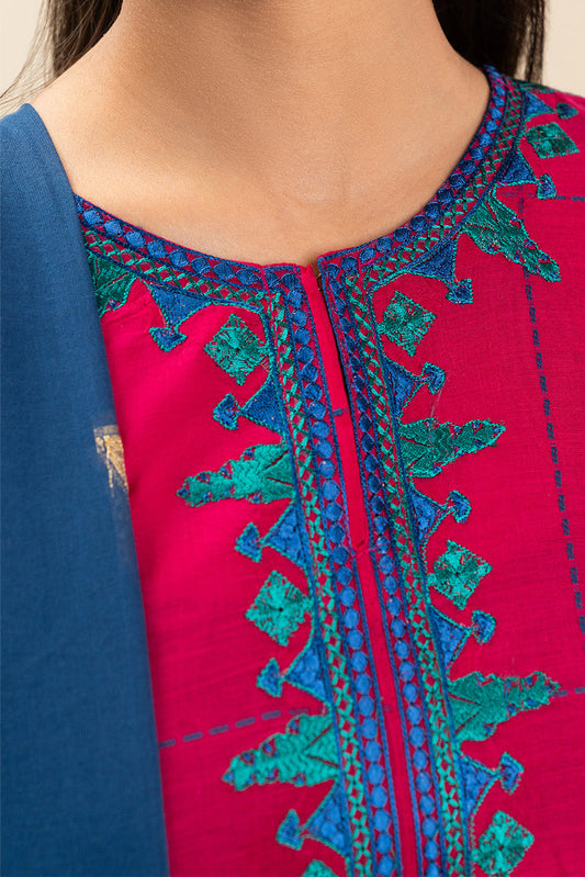 3 PIECE EMBROIDERED JACQUARD SUIT (PRET)
