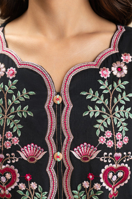 3 PIECE EMBROIDERED TWO WAY SLUB SUIT (PRET)