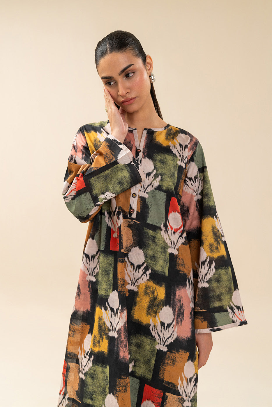 PRINTED DORIA LAWN SHIRT (PRET)