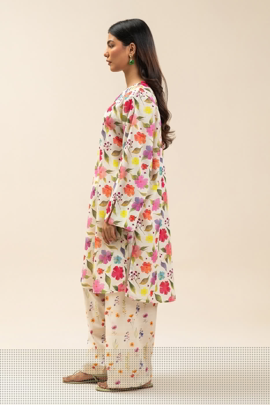 2 PIECE PRINTED LUREX LAWN SUIT (PRET)
