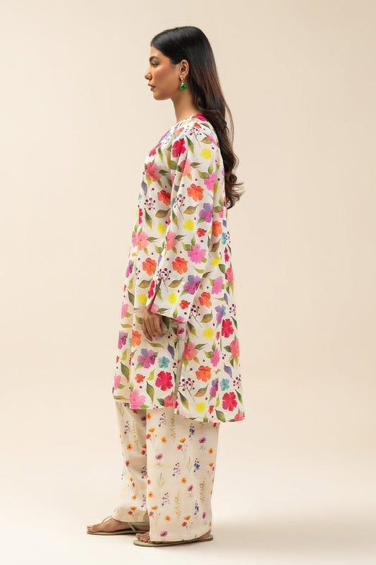 2 PIECE PRINTED LUREX LAWN SUIT (PRET)
