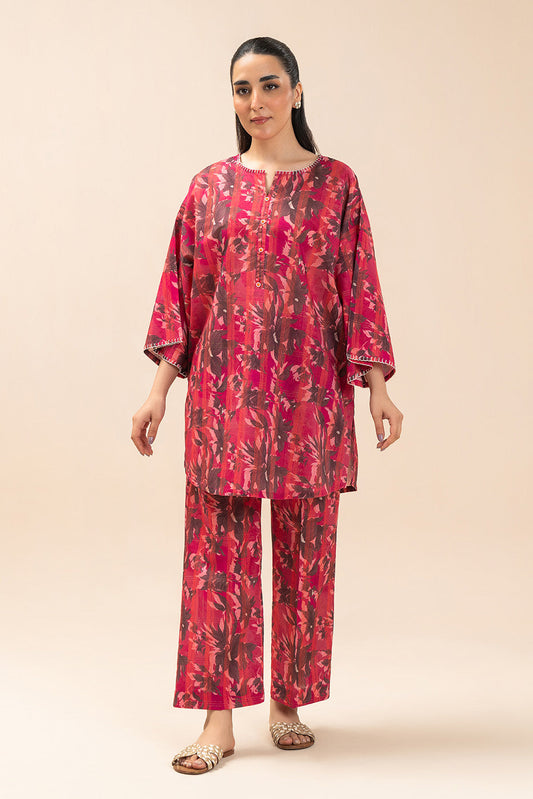2 PIECE PRINTED  LUREX LAWN SUIT (PRET)