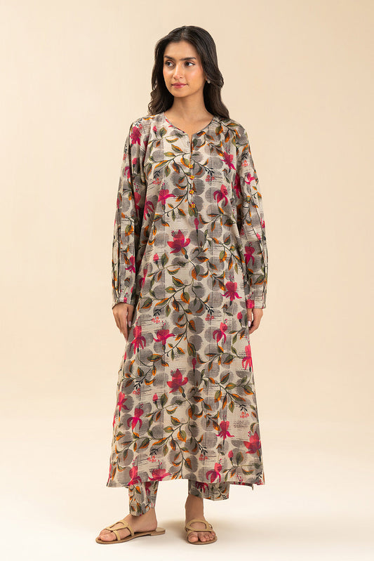 2 PIECE PRINTED LUREX LAWN SUIT (PRET)