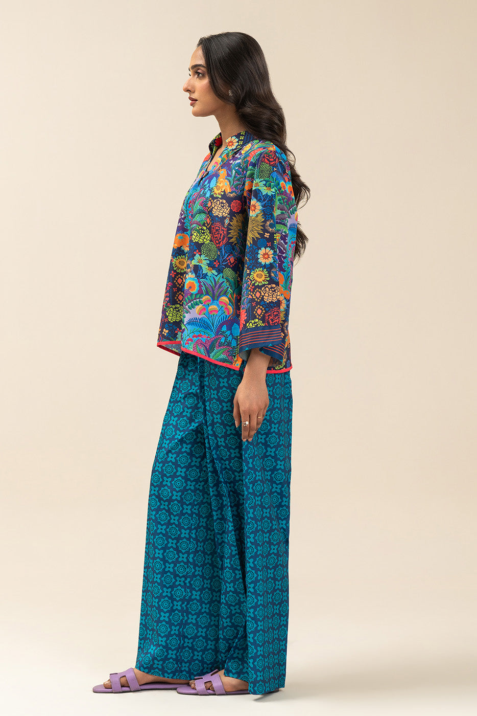 2 PIECE PRINTED SILK CO-ORD SET (FLOW)