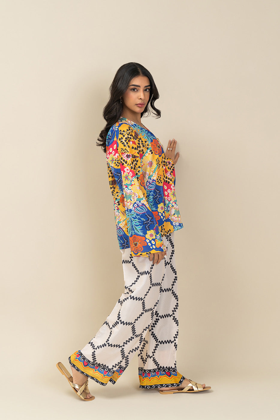 2 PIECE PRINTED POLY CO-ORD SET (FLOW)