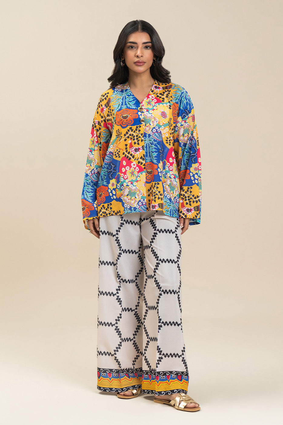 2 PIECE PRINTED POLY CO-ORD SET (FLOW)
