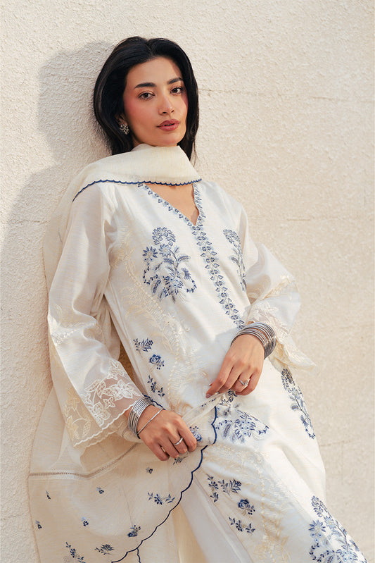 3 PIECE EMBROIDERED GOLD ZARI SUIT (HIGH PRET)