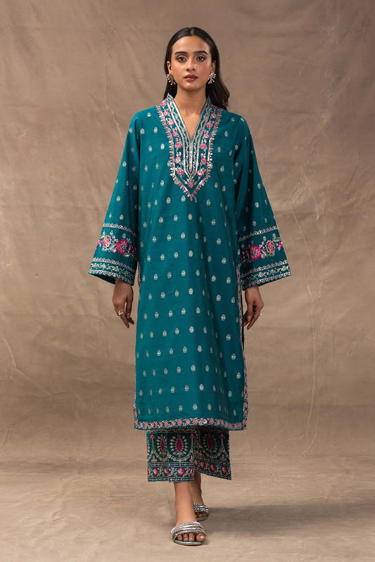 2 PIECE EMBROIDERED ZARI JACQUARD SUIT (LUXURY PRET)