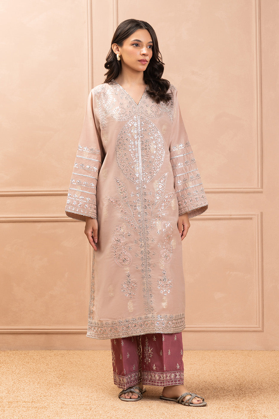 EMBROIDERED ZARI JACQUARD SHIRT (LUXURY PRET)