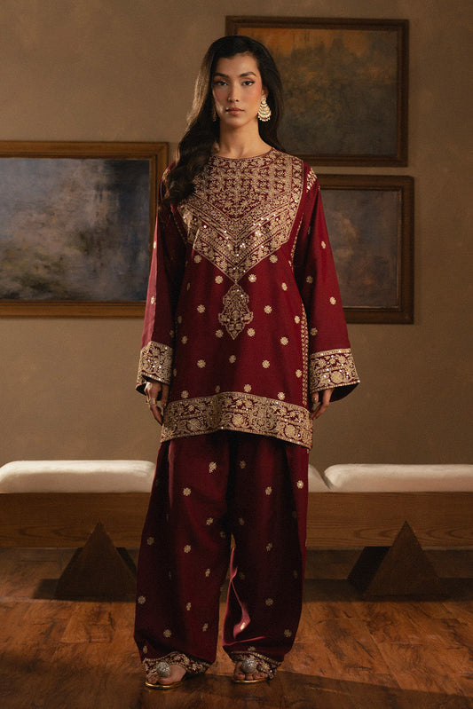2 PIECE EMBROIDERED RAW SILK SUIT (LUXURY PRET)