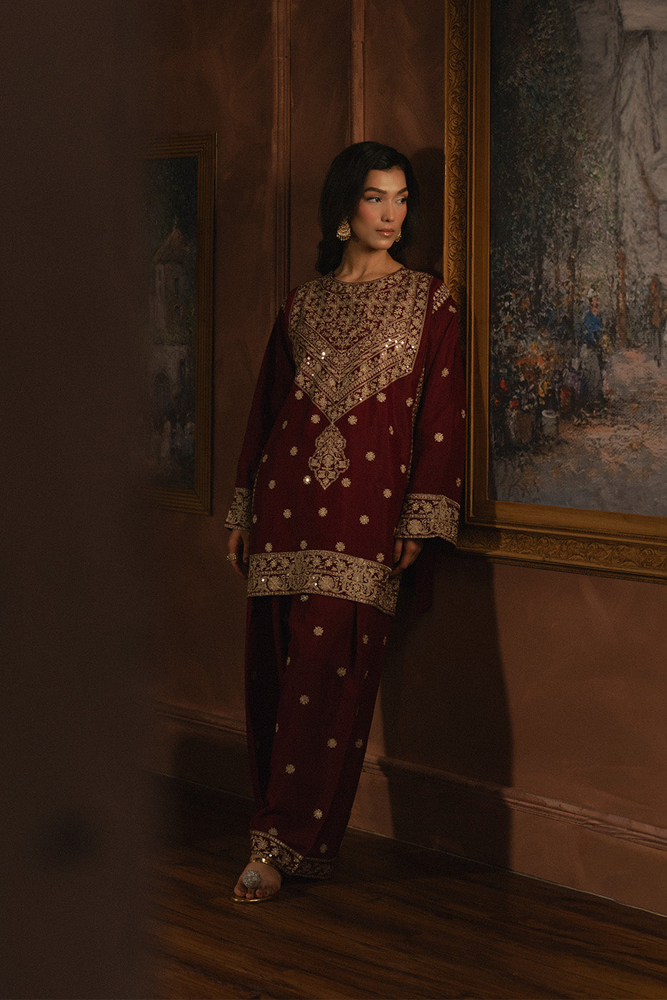 2 PIECE EMBROIDERED RAW SILK SUIT (LUXURY PRET)