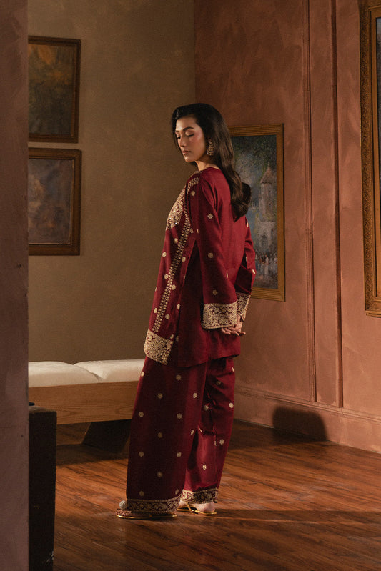 2 PIECE EMBROIDERED RAW SILK SUIT (LUXURY PRET)