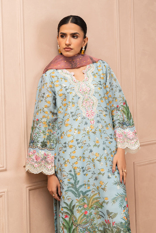 3 PIECE EMBROIDERED ZARI JACQUARD SUIT (LUXURY-PRET)