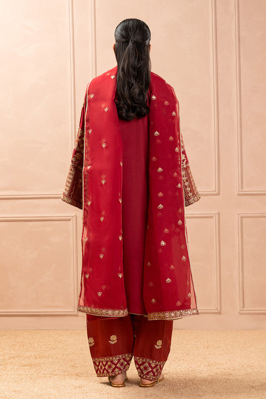 3 PIECE EMBROIDERED RAW SILK SUIT (LUXURY PRET)