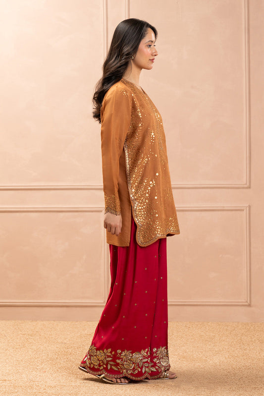 2 PIECE EMBROIDERED RAW SILK SUIT (LUXURY PRET)
