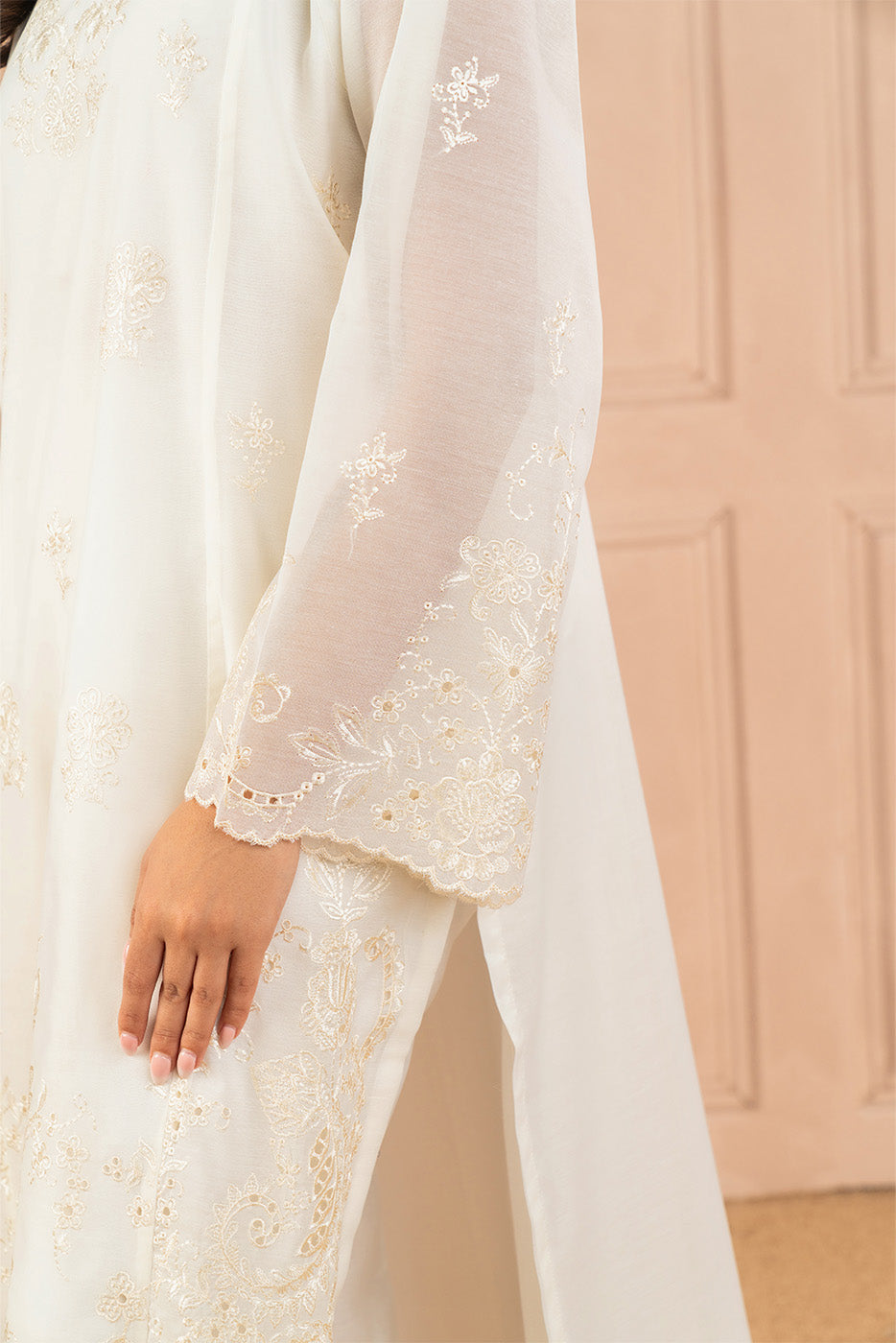 EMBROIDERED PAPER COTTON SHIRT (LUXURY PRET)