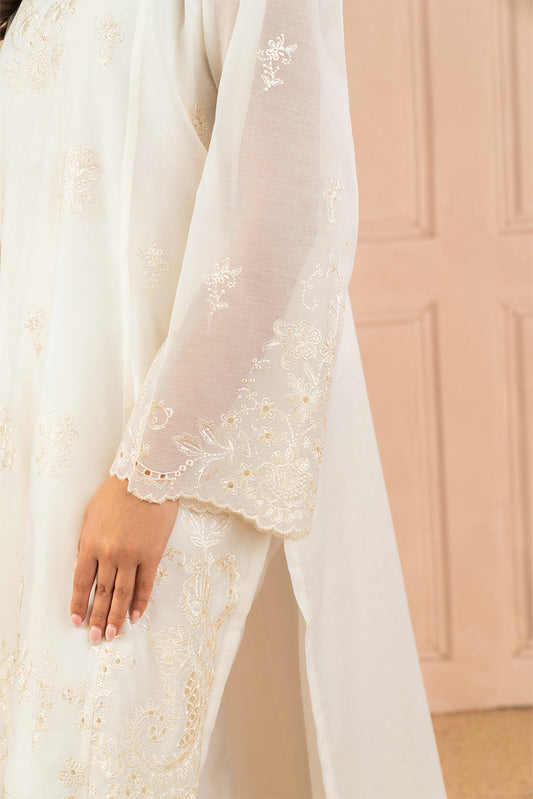 2 PIECE EMBROIDERED PAPER COTTON SUIT (LUXURY PRET)
