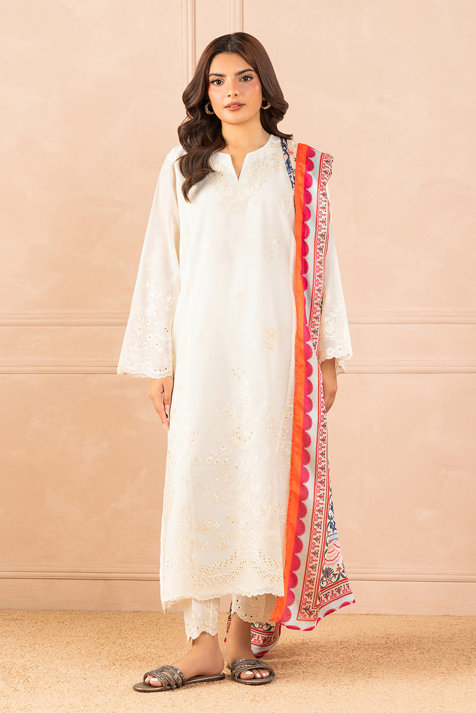 EMBROIDERED PAPER COTTON SHIRT (LUXURY PRET)