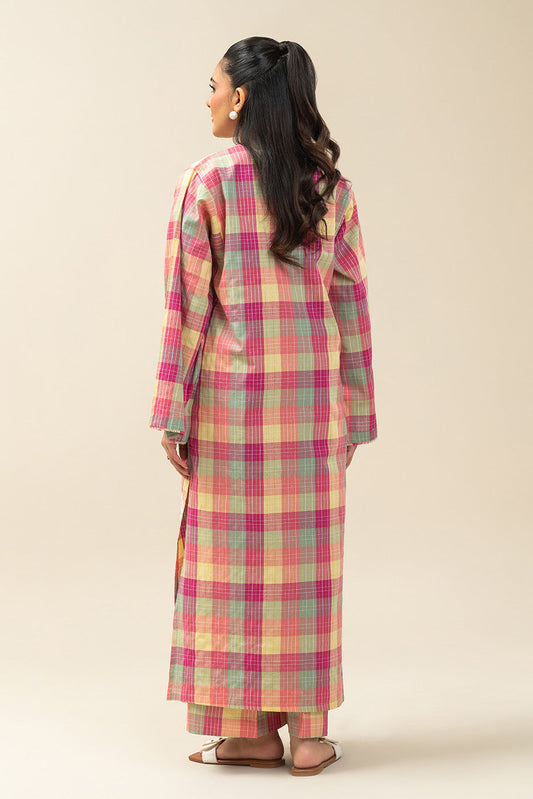 2 PIECE EMBROIDERED YARN DYED LUREX SUIT (PRET)