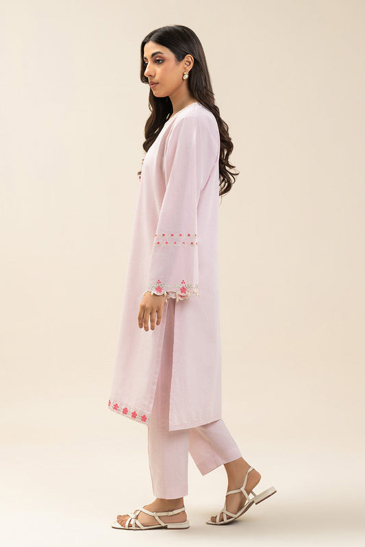 2 PIECE EMBROIDERED CHAMBRAY SUIT (PRET)